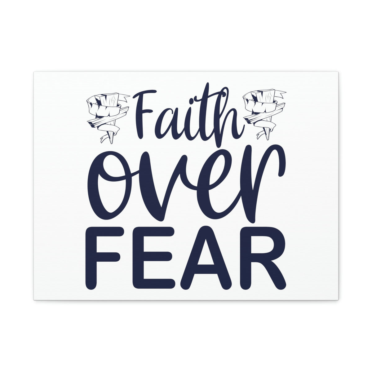 Scripture Walls Faith Over Fear Psalm 34:4 Wood Cross Christian Wall Art Print Ready to Hang Unframed-Express Your Love Gifts