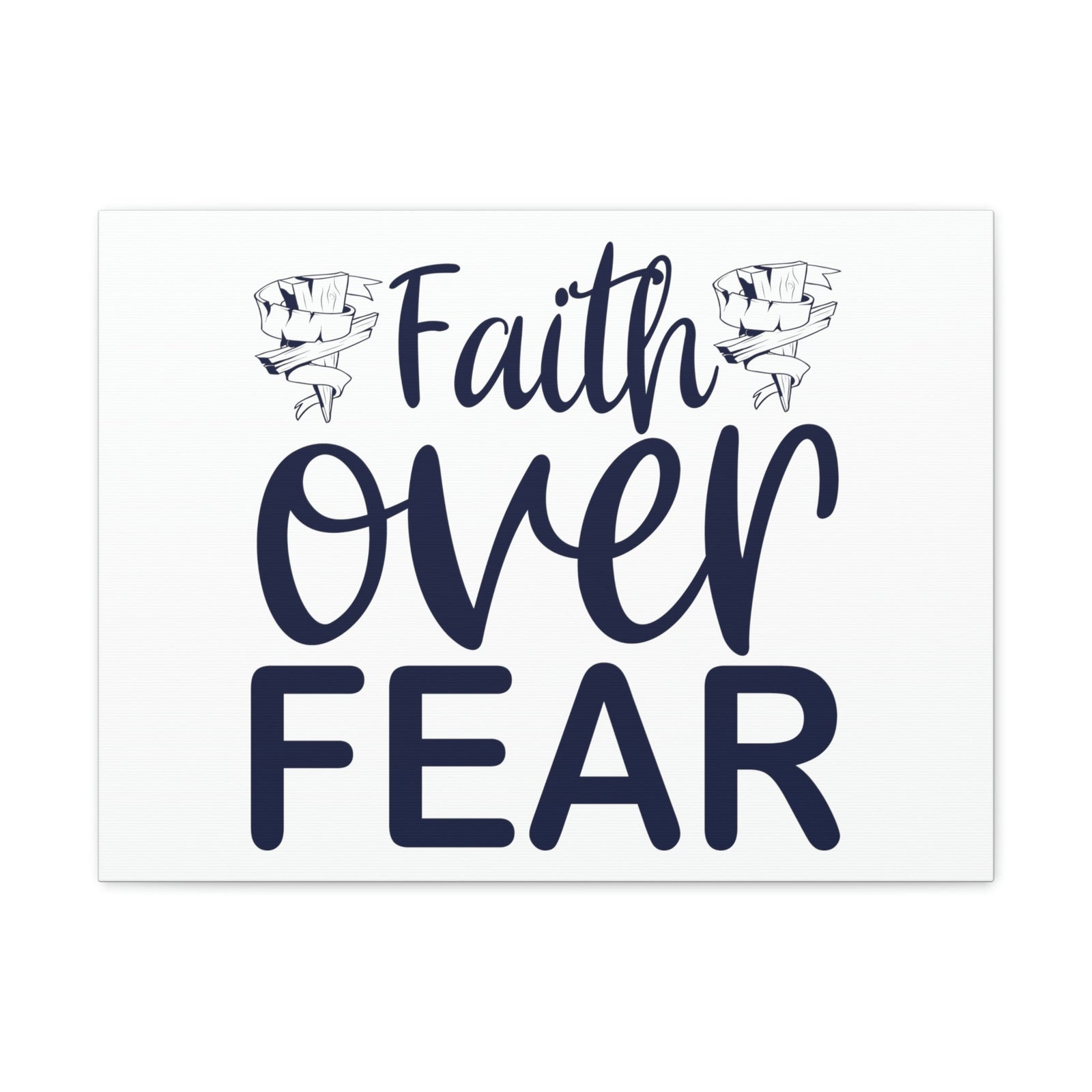 Scripture Walls Faith Over Fear Psalm 34:4 Wood Cross Christian Wall Art Print Ready to Hang Unframed-Express Your Love Gifts