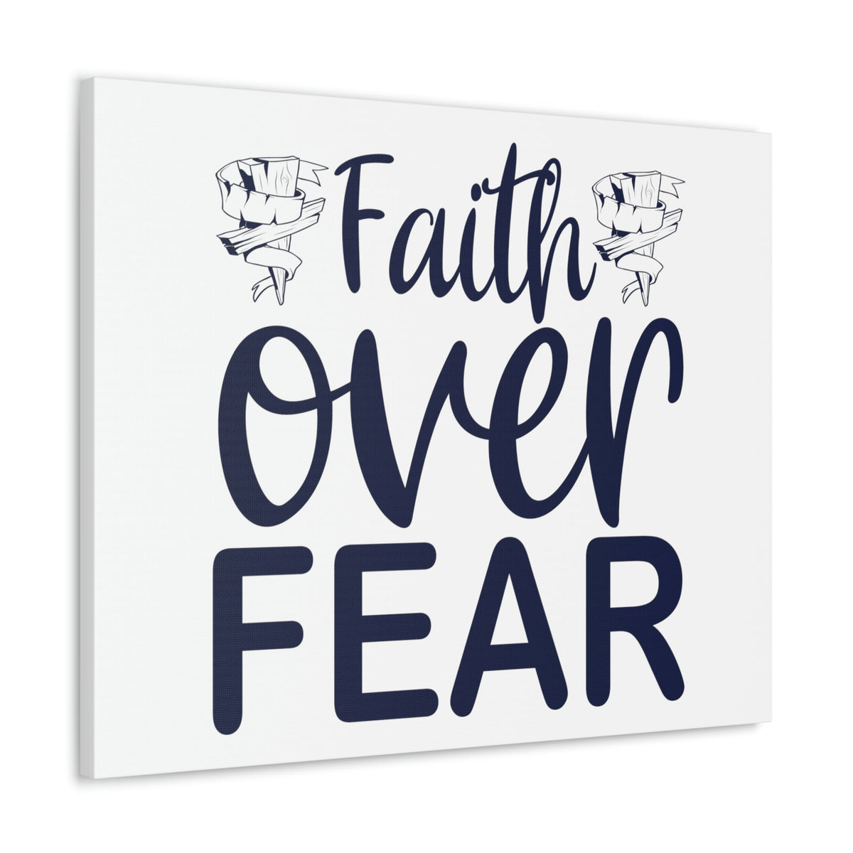 Scripture Walls Faith Over Fear Psalm 34:4 Wood Cross Christian Wall Art Print Ready to Hang Unframed-Express Your Love Gifts