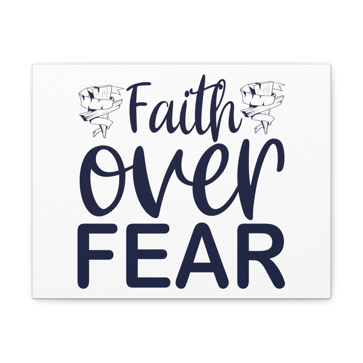 Scripture Walls Faith Over Fear Psalm 34:4 Wood Cross Christian Wall Art Print Ready to Hang Unframed-Express Your Love Gifts