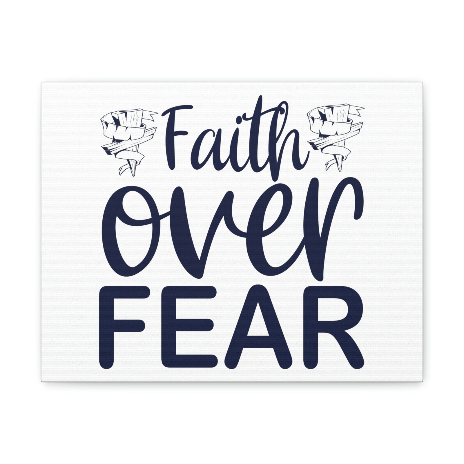 Scripture Walls Faith Over Fear Psalm 34:4 Wood Cross Christian Wall Art Print Ready to Hang Unframed-Express Your Love Gifts