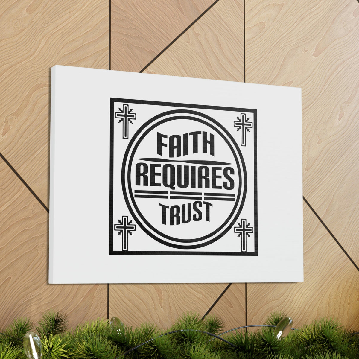 Scripture Walls Faith Requires Trust Proverbs 3:5-6 Square Christian Wall Art Bible Verse Print Ready to Hang Unframed-Express Your Love Gifts