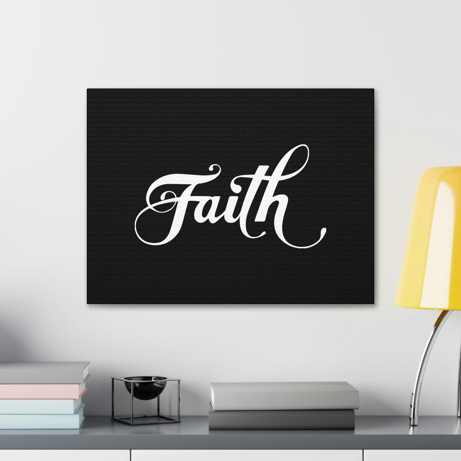 Scripture Walls Faith Romans 10:17 Cursive White Christian Wall Art Bible Verse Print Ready to Hang Unframed-Express Your Love Gifts