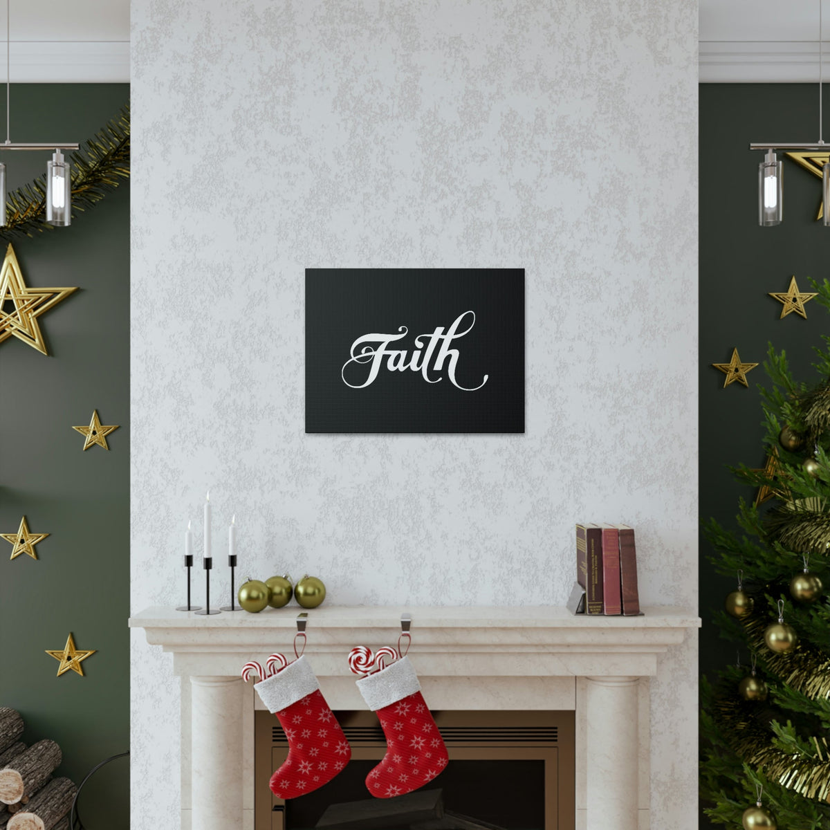 Scripture Walls Faith Romans 10:17 Cursive White Christian Wall Art Bible Verse Print Ready to Hang Unframed-Express Your Love Gifts
