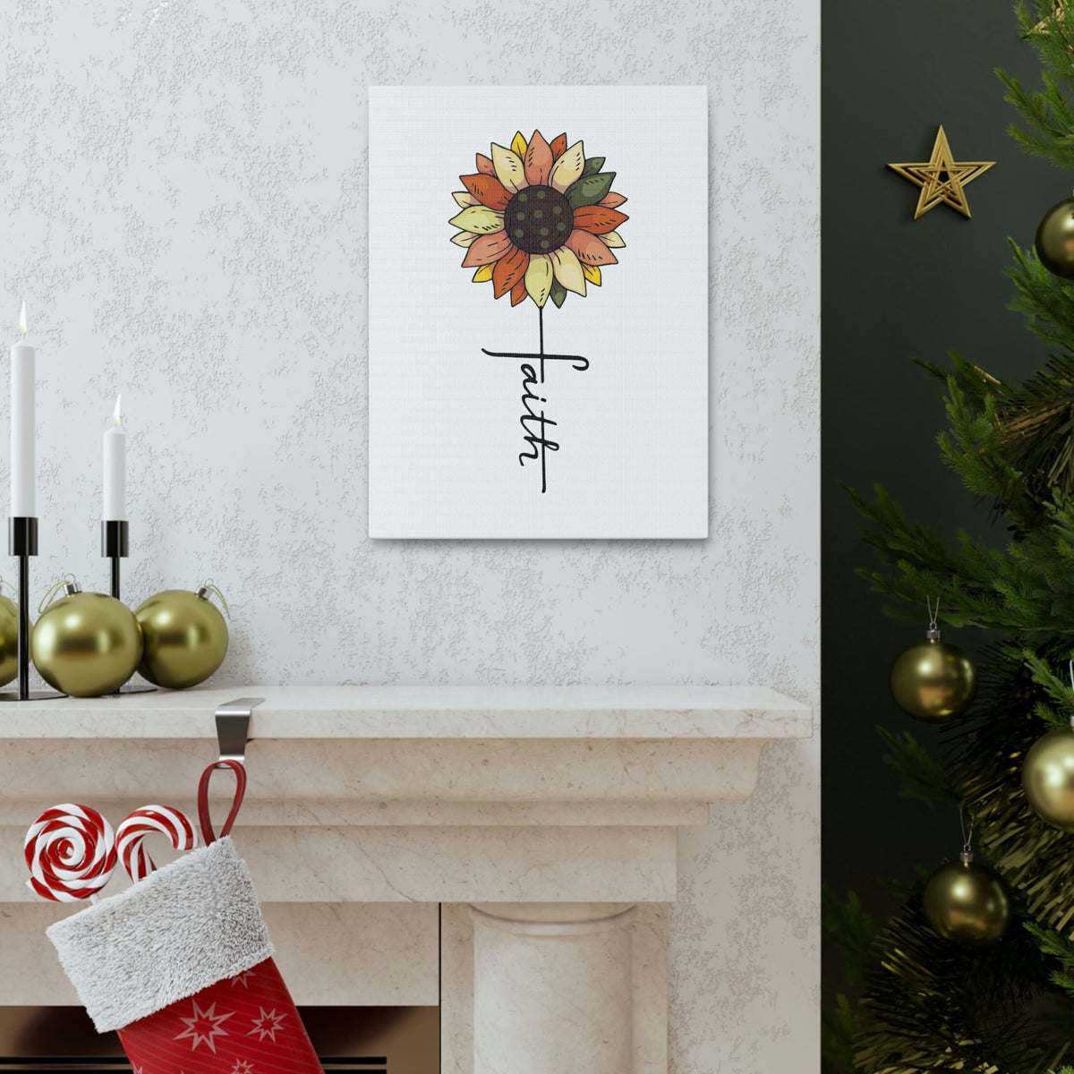 Scripture Walls Faith Romans 10:17 Flower Multicolored Christian Wall Art Bible Verse Print Ready to Hang Unframed-Express Your Love Gifts