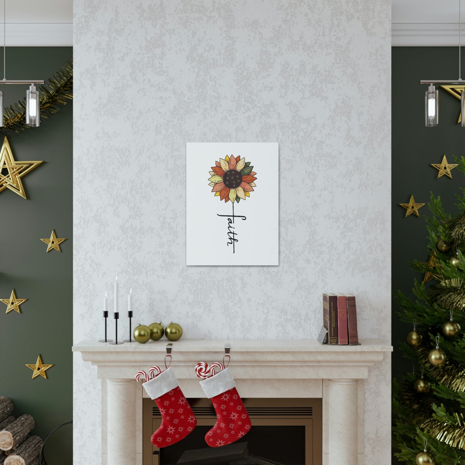 Scripture Walls Faith Romans 10:17 Flower Multicolored Christian Wall Art Bible Verse Print Ready to Hang Unframed-Express Your Love Gifts