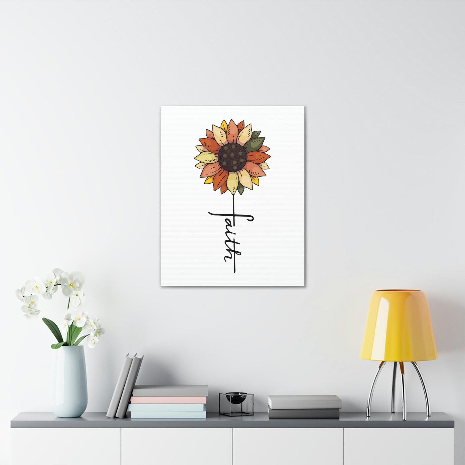 Scripture Walls Faith Romans 10:17 Flower Multicolored Christian Wall Art Bible Verse Print Ready to Hang Unframed-Express Your Love Gifts
