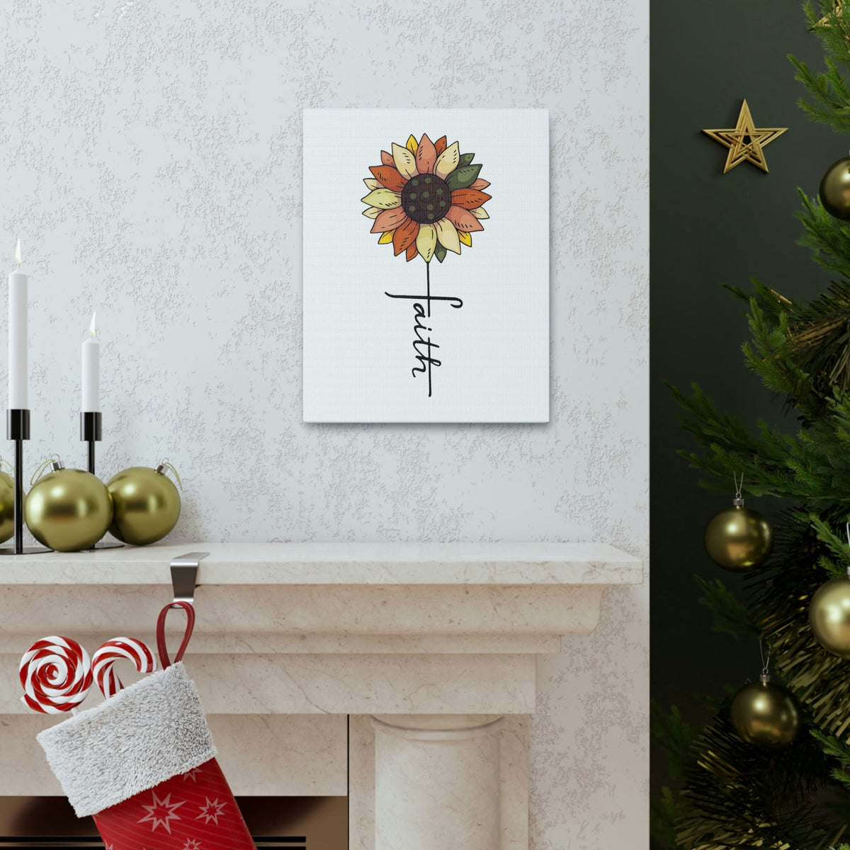 Scripture Walls Faith Romans 10:17 Flower Multicolored Christian Wall Art Bible Verse Print Ready to Hang Unframed-Express Your Love Gifts