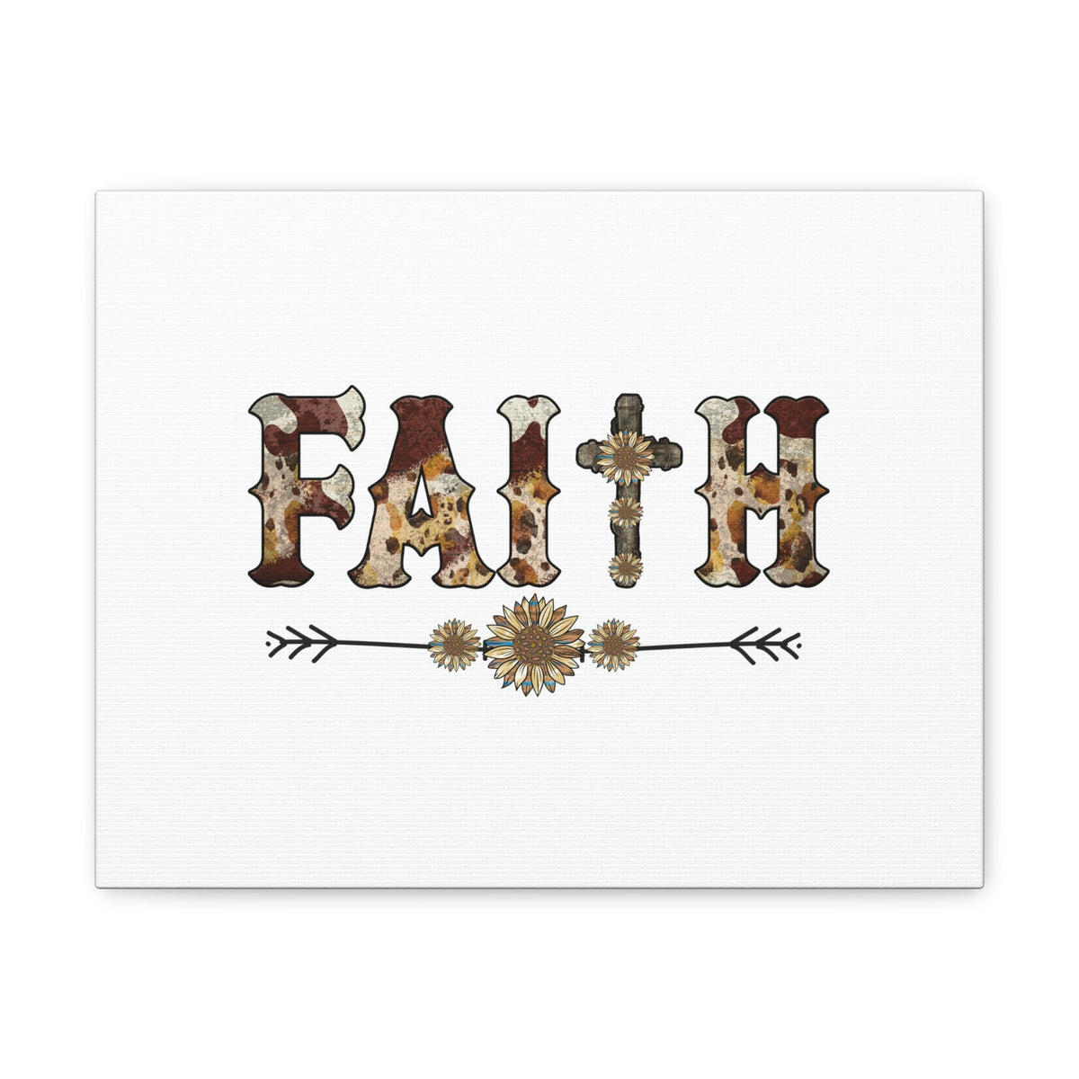 Scripture Walls Faith Romans 10:17 Flower Pattern Brown Christian Wall Art Bible Verse Print Ready to Hang Unframed-Express Your Love Gifts