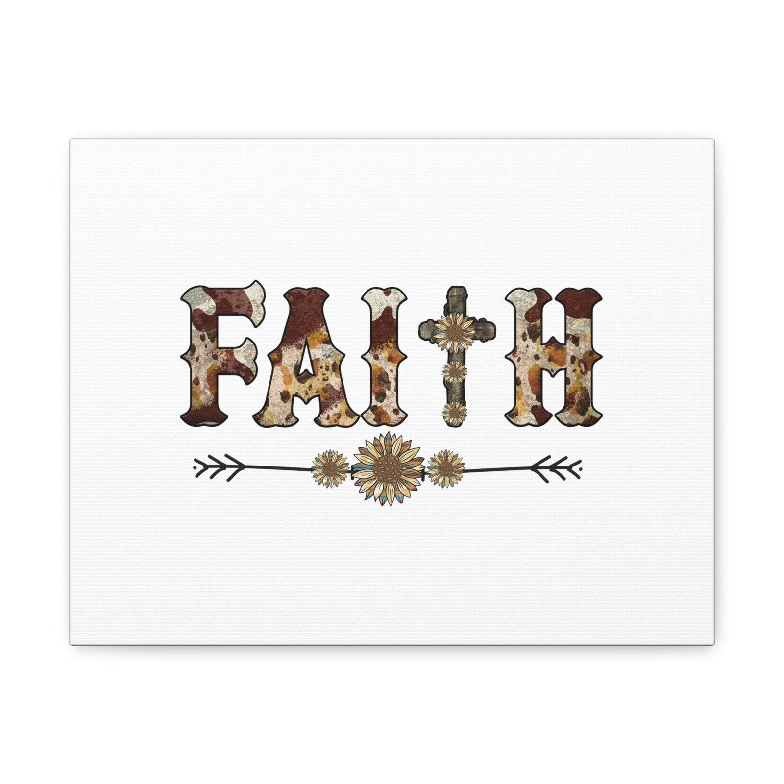 Scripture Walls Faith Romans 10:17 Flower Pattern Brown Christian Wall Art Bible Verse Print Ready to Hang Unframed-Express Your Love Gifts