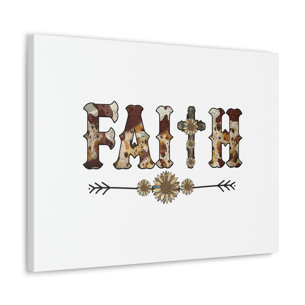 Scripture Walls Faith Romans 10:17 Flower Pattern Brown Christian Wall Art Bible Verse Print Ready to Hang Unframed-Express Your Love Gifts