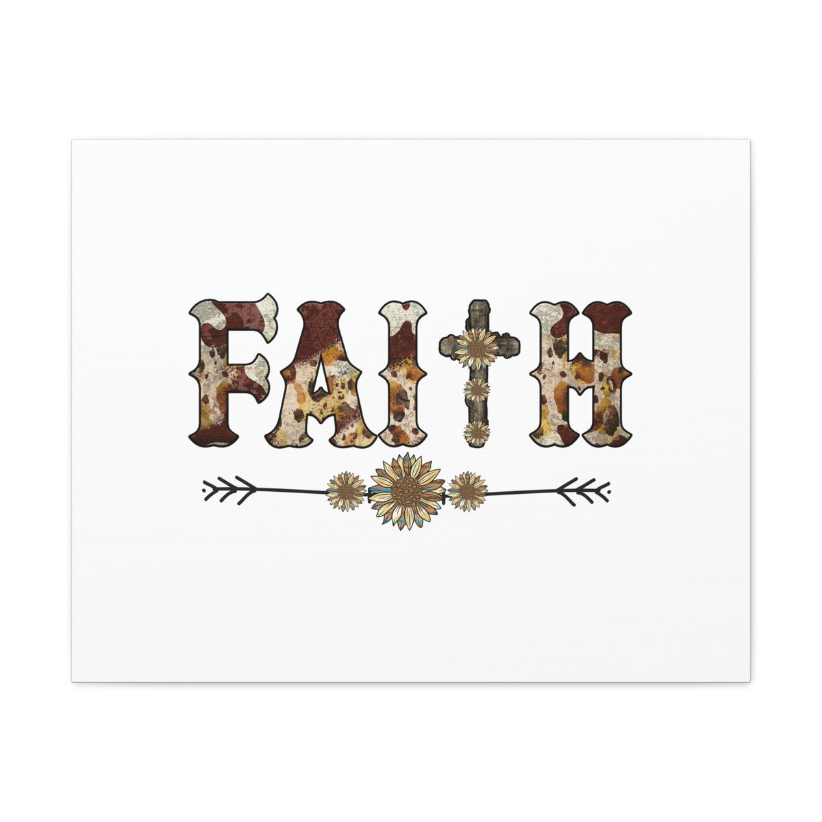 Scripture Walls Faith Romans 10:17 Flower Pattern Brown Christian Wall Art Bible Verse Print Ready to Hang Unframed-Express Your Love Gifts