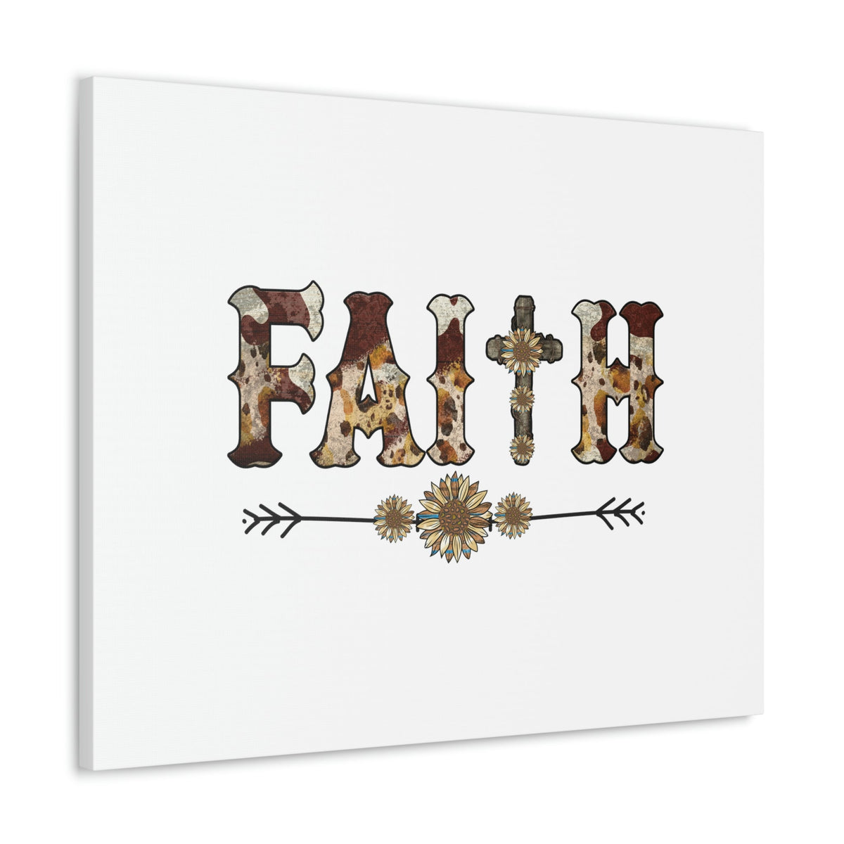 Scripture Walls Faith Romans 10:17 Flower Pattern Brown Christian Wall Art Bible Verse Print Ready to Hang Unframed-Express Your Love Gifts