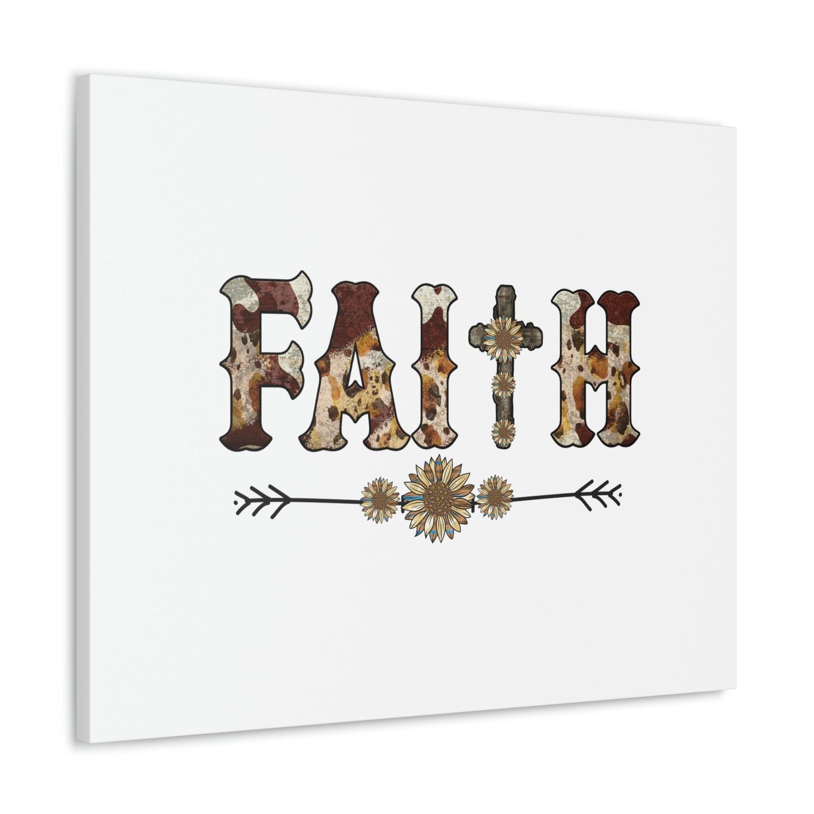 Scripture Walls Faith Romans 10:17 Flower Pattern Brown Christian Wall Art Bible Verse Print Ready to Hang Unframed-Express Your Love Gifts