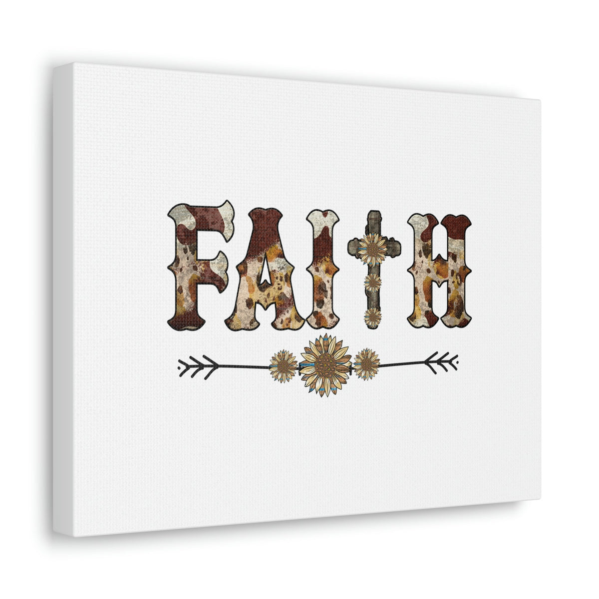 Scripture Walls Faith Romans 10:17 Flower Pattern Brown Christian Wall Art Bible Verse Print Ready to Hang Unframed-Express Your Love Gifts
