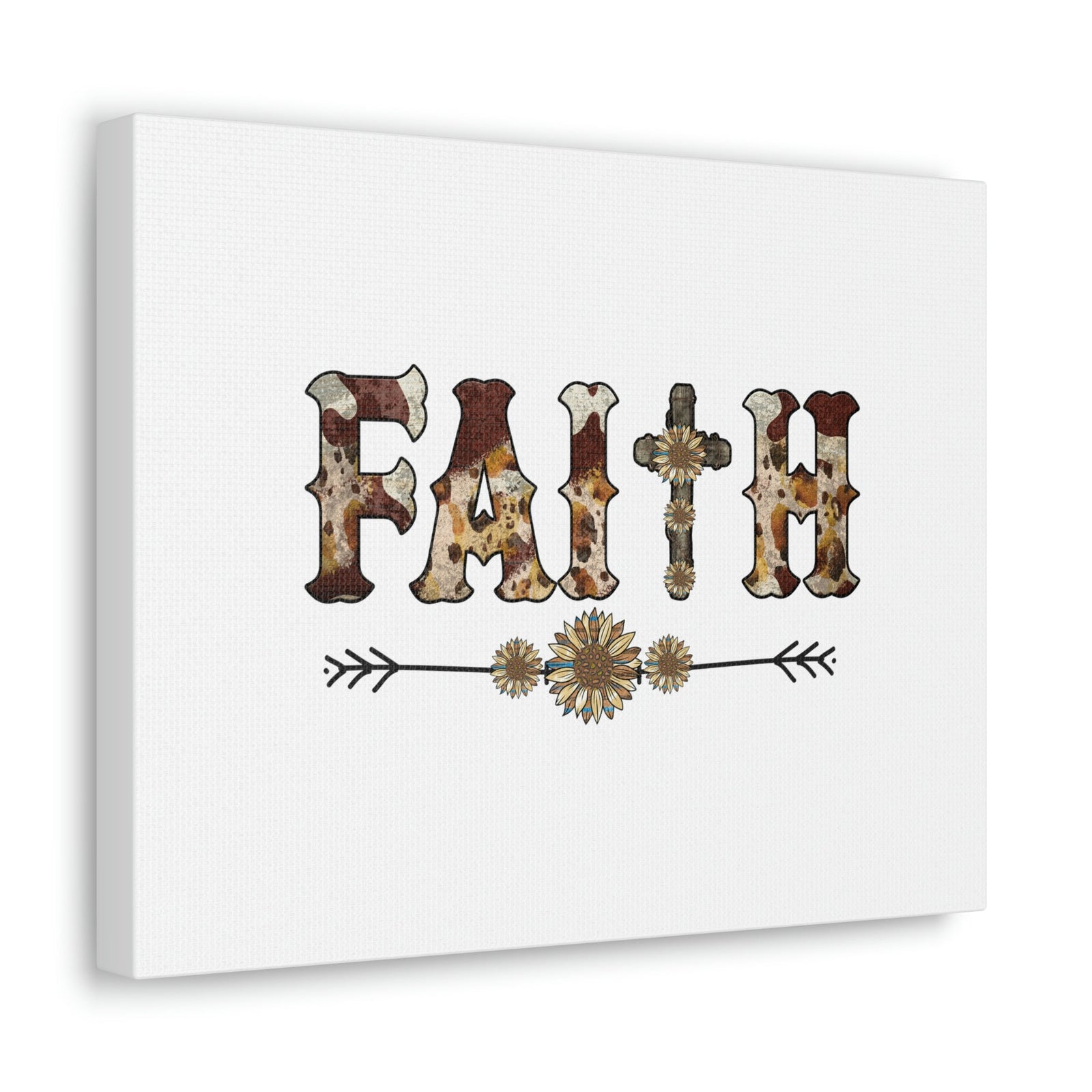 Scripture Walls Faith Romans 10:17 Flower Pattern Brown Christian Wall Art Bible Verse Print Ready to Hang Unframed-Express Your Love Gifts