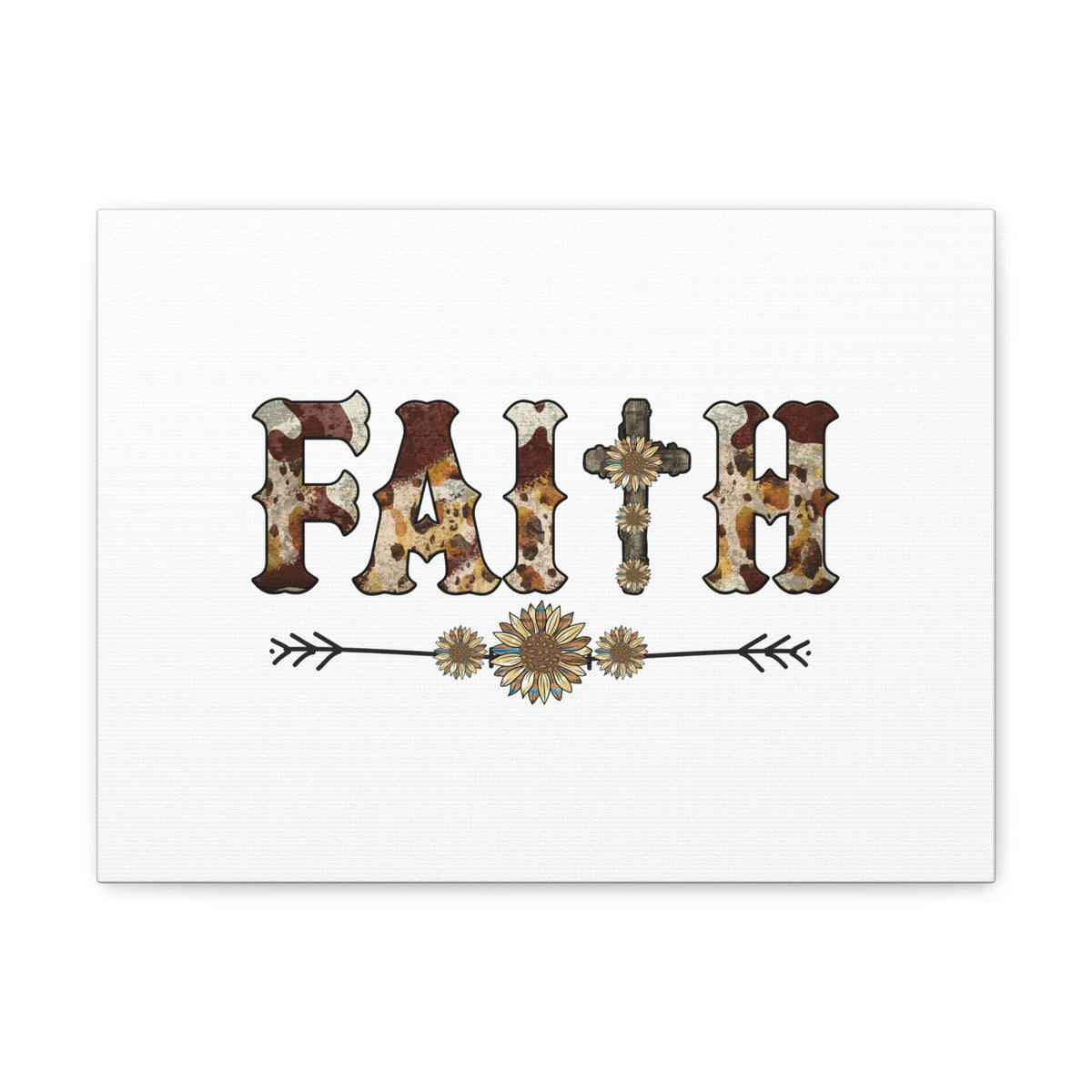 Scripture Walls Faith Romans 10:17 Flower Pattern Brown Christian Wall Art Bible Verse Print Ready to Hang Unframed-Express Your Love Gifts