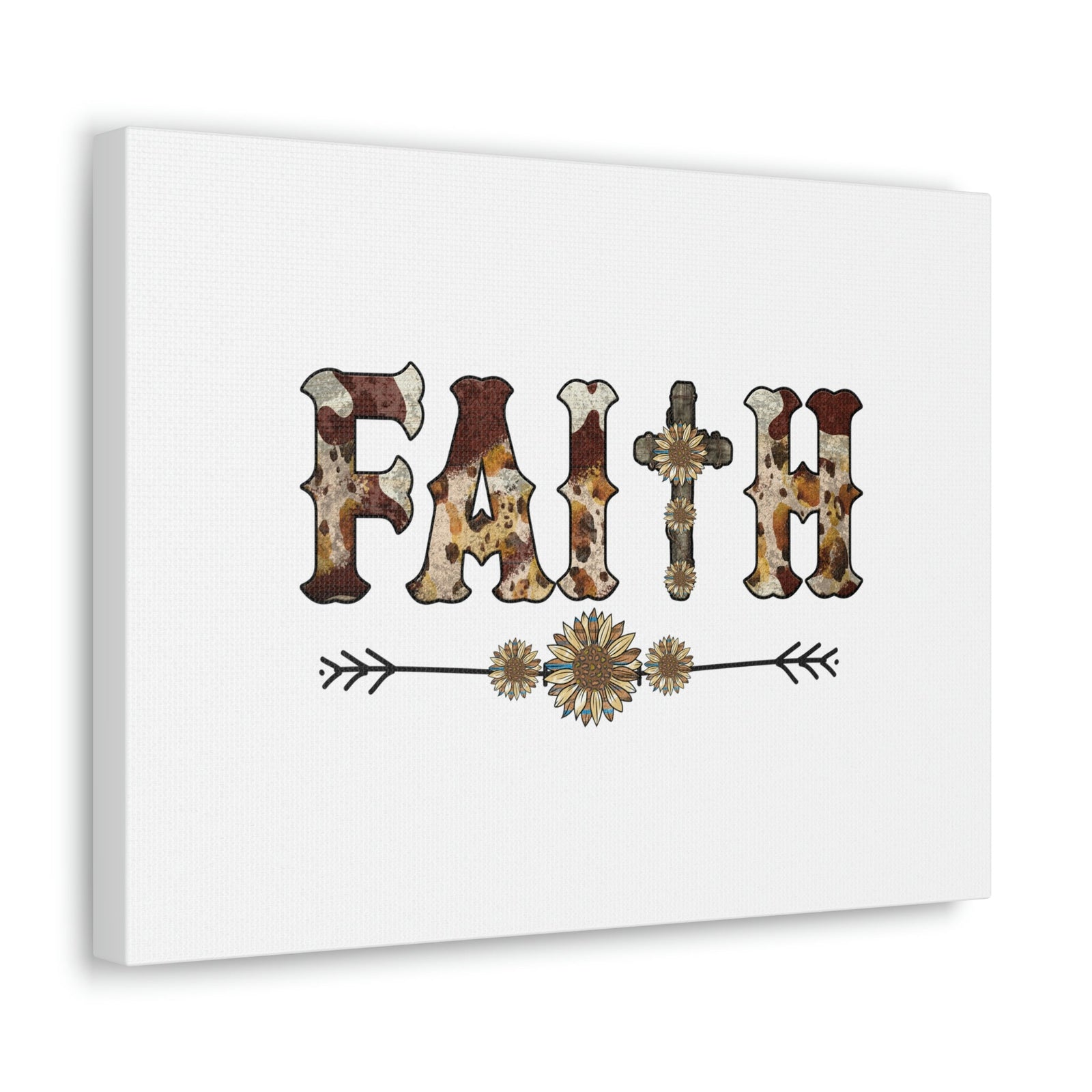 Scripture Walls Faith Romans 10:17 Flower Pattern Brown Christian Wall Art Bible Verse Print Ready to Hang Unframed-Express Your Love Gifts
