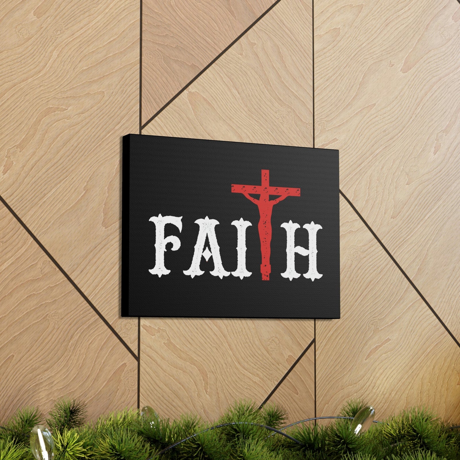 Scripture Walls Faith Romans 10:17 Red Cross Christian Wall Art Bible Verse Print Ready to Hang Unframed-Express Your Love Gifts