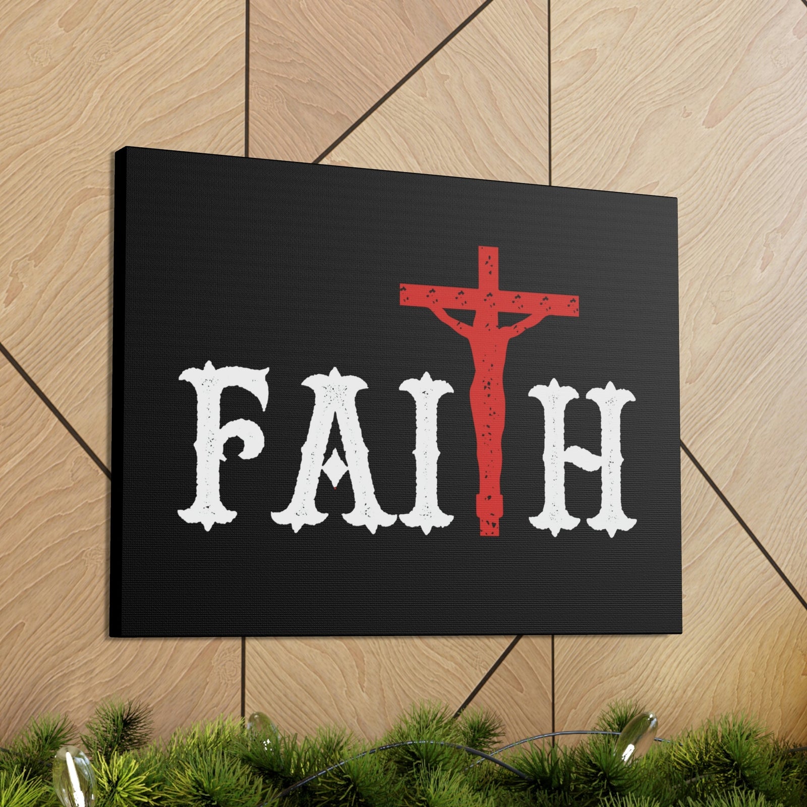 Scripture Walls Faith Romans 10:17 Red Cross Christian Wall Art Bible Verse Print Ready to Hang Unframed-Express Your Love Gifts