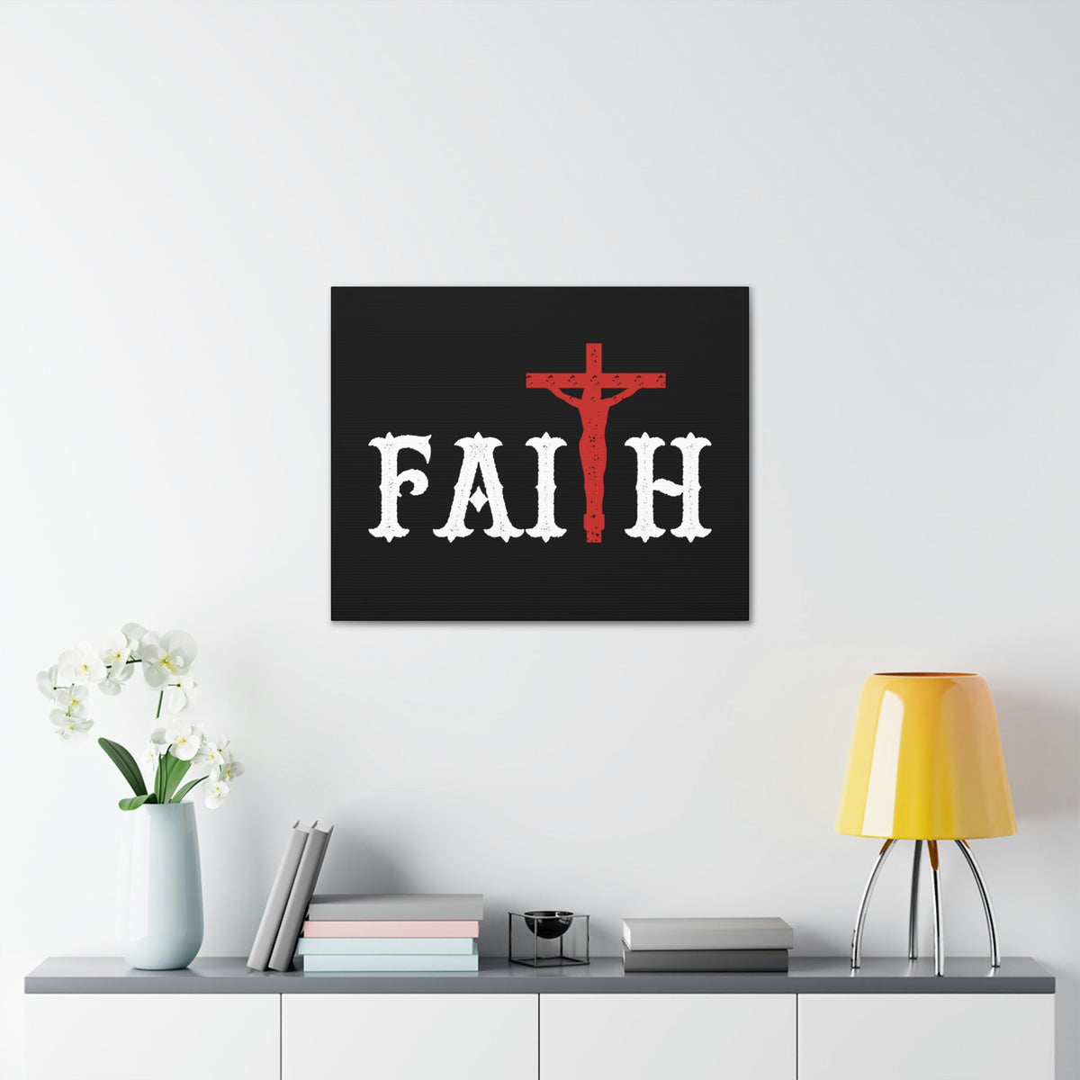 Scripture Walls Faith Romans 10:17 Red Cross Christian Wall Art Bible Verse Print Ready to Hang Unframed-Express Your Love Gifts