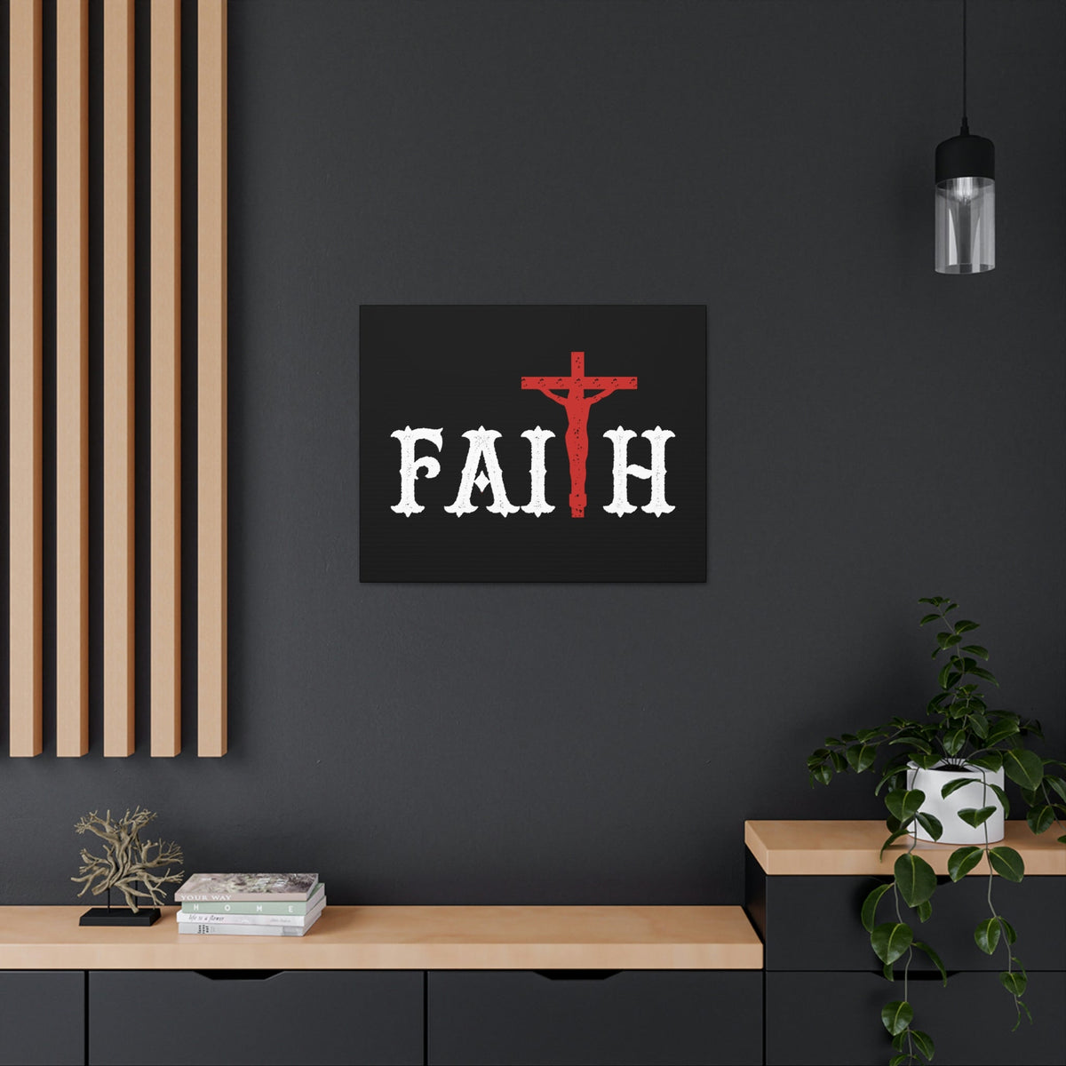 Scripture Walls Faith Romans 10:17 Red Cross Christian Wall Art Bible Verse Print Ready to Hang Unframed-Express Your Love Gifts