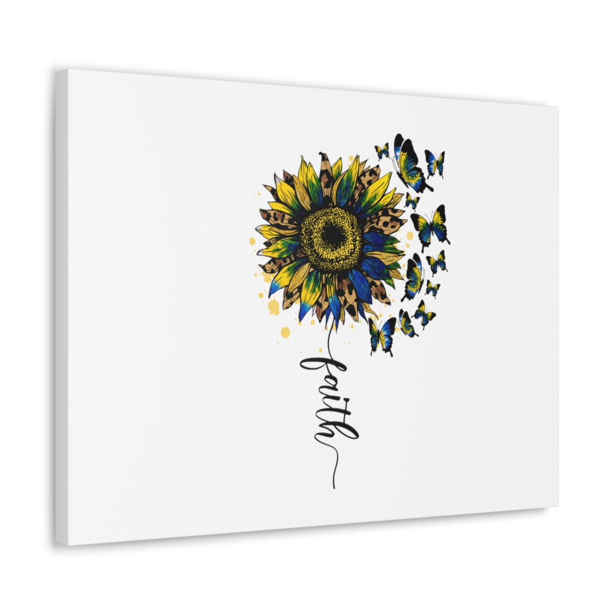 Scripture Walls Faith Sunflower Romans 5:1 Christian Wall Art Bible Verse Print Ready to Hang Unframed-Express Your Love Gifts