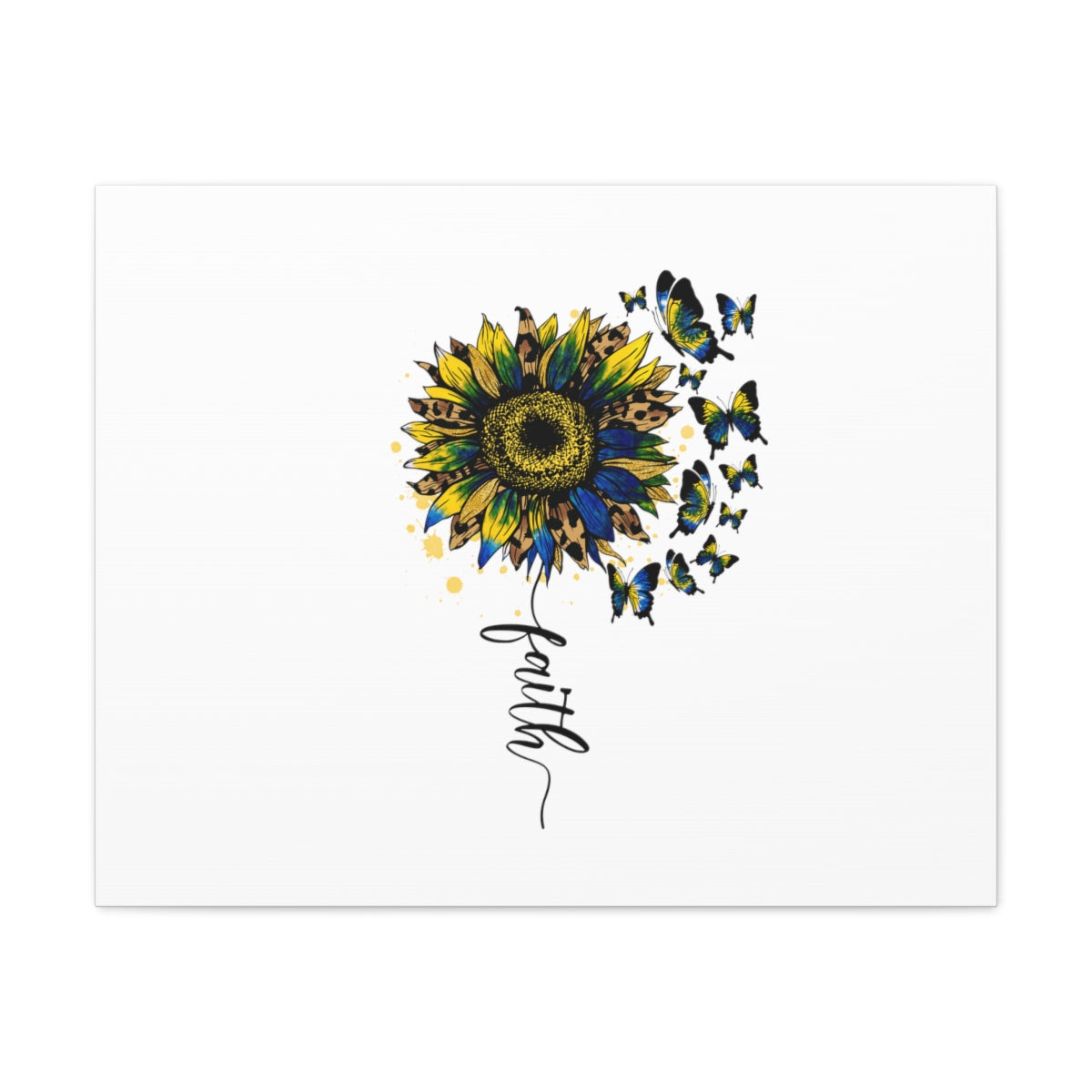 Scripture Walls Faith Sunflower Romans 5:1 Christian Wall Art Bible Verse Print Ready to Hang Unframed-Express Your Love Gifts