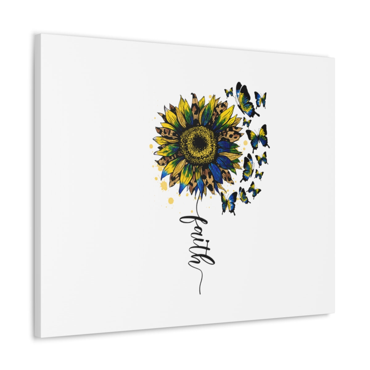 Scripture Walls Faith Sunflower Romans 5:1 Christian Wall Art Bible Verse Print Ready to Hang Unframed-Express Your Love Gifts