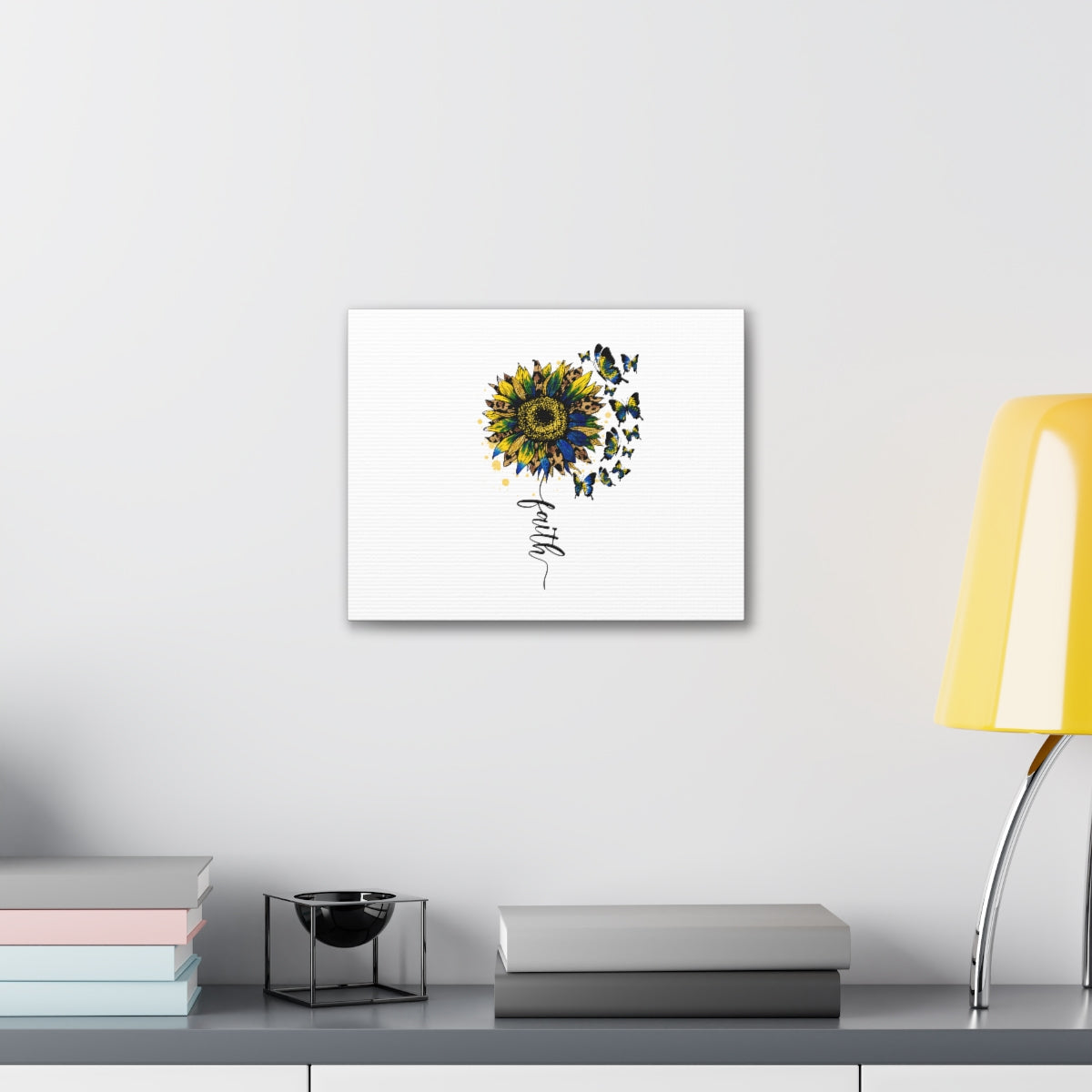 Scripture Walls Faith Sunflower Romans 5:1 Christian Wall Art Bible Verse Print Ready to Hang Unframed-Express Your Love Gifts