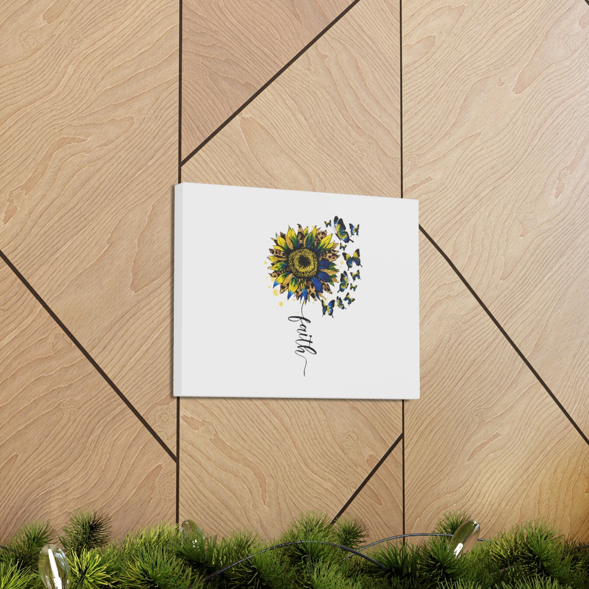 Scripture Walls Faith Sunflower Romans 5:1 Christian Wall Art Bible Verse Print Ready to Hang Unframed-Express Your Love Gifts