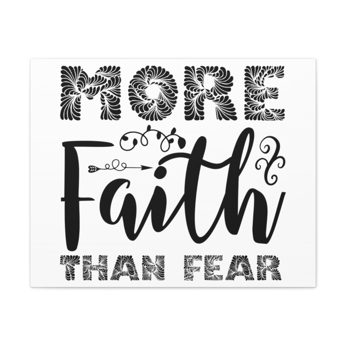 Scripture Walls Faith Than Fear Psalm 27:1 Christian Wall Art Print Ready to Hang Unframed-Express Your Love Gifts