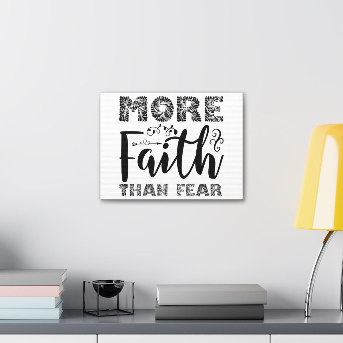 Scripture Walls Faith Than Fear Psalm 27:1 Christian Wall Art Print Ready to Hang Unframed-Express Your Love Gifts