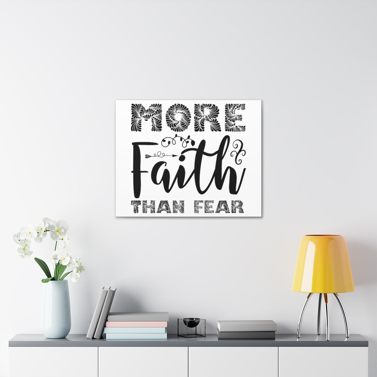 Scripture Walls Faith Than Fear Psalm 27:1 Christian Wall Art Print Ready to Hang Unframed-Express Your Love Gifts
