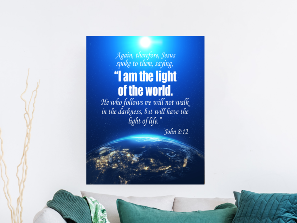 Scripture Walls Faith Works John 8:12 Bible Verse Canvas Christian Wall Art Ready to Hang Unframed-Express Your Love Gifts