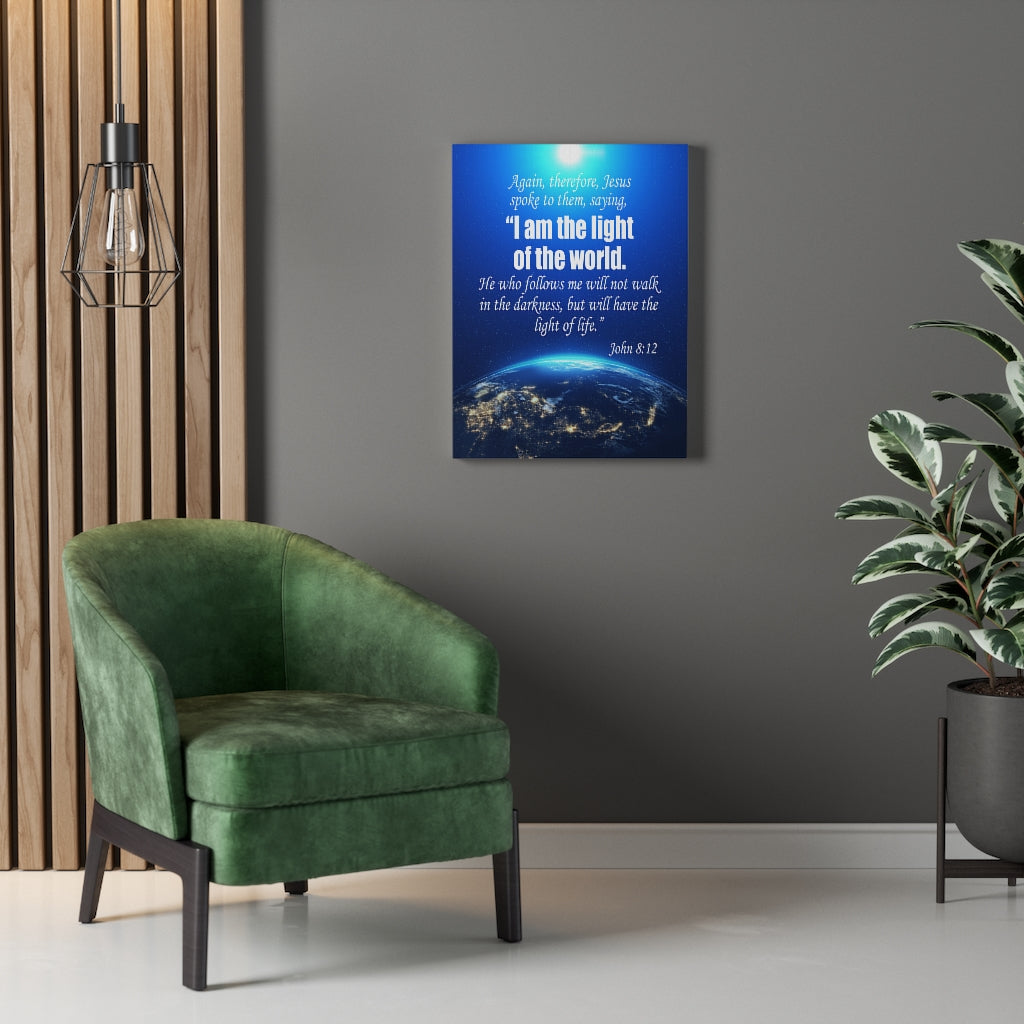 Scripture Walls Faith Works John 8:12 Bible Verse Canvas Christian Wall Art Ready to Hang Unframed-Express Your Love Gifts