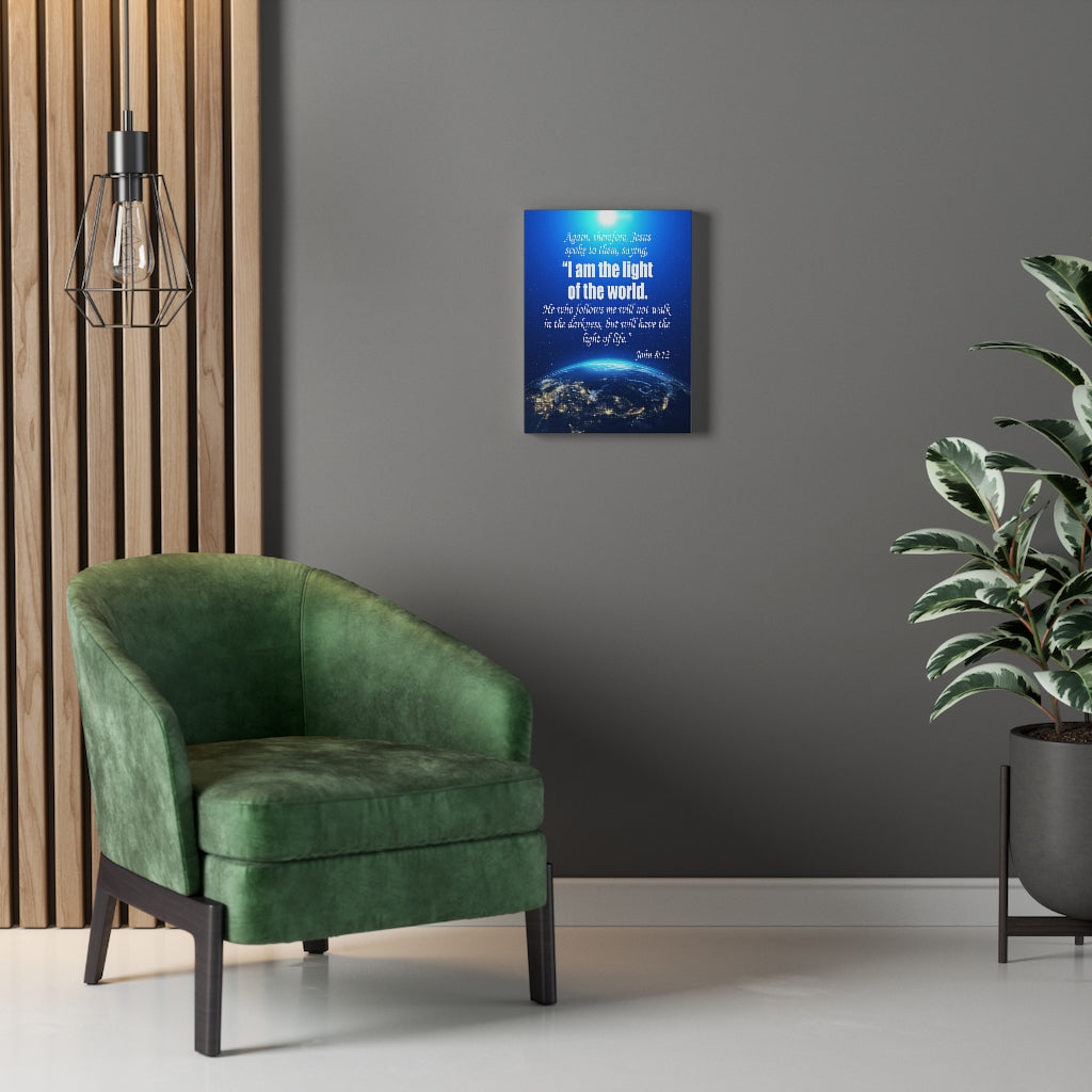 Scripture Walls Faith Works John 8:12 Bible Verse Canvas Christian Wall Art Ready to Hang Unframed-Express Your Love Gifts