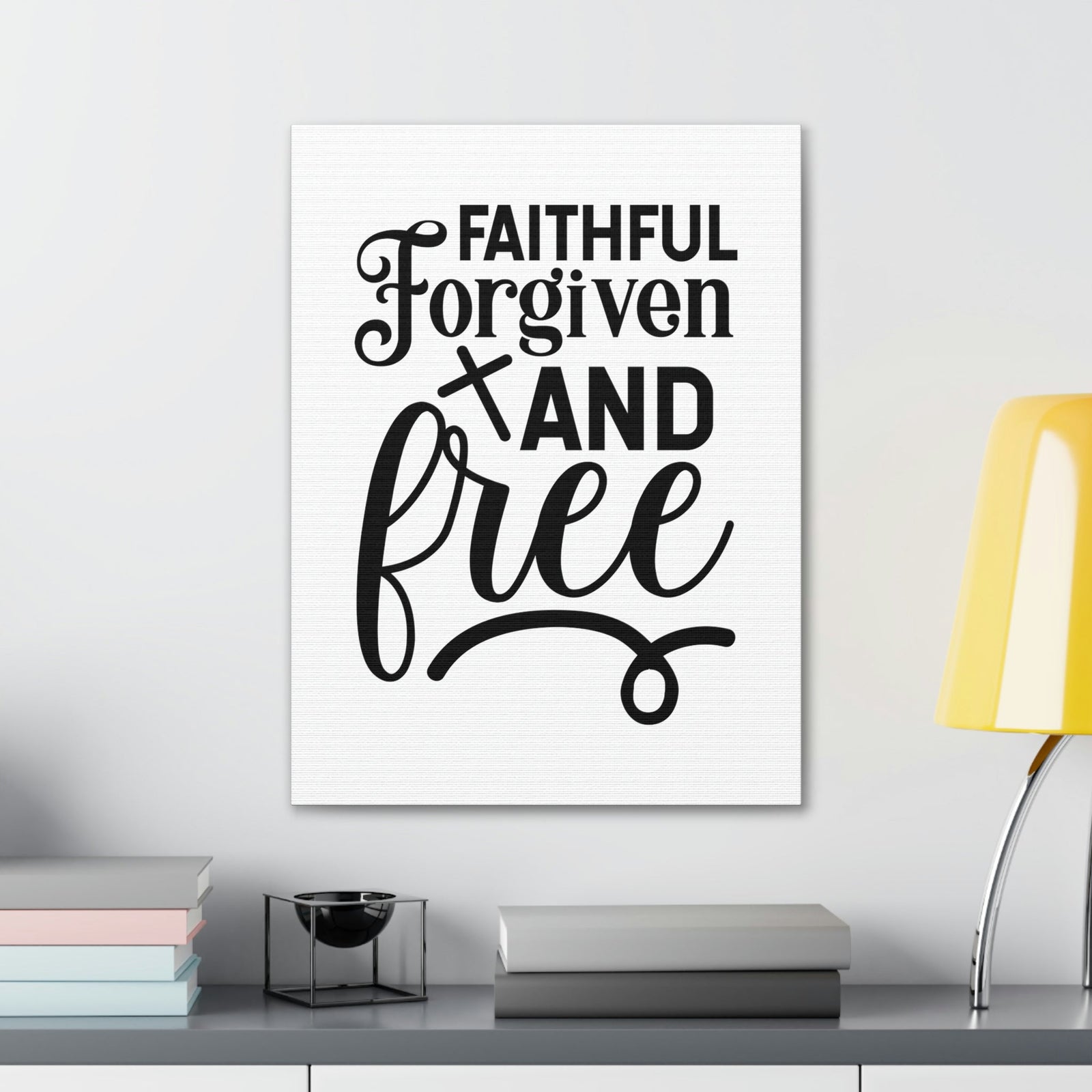 Scripture Walls Faithful, Forgiven And Free Mark 11:25 Christian Wall Art Bible Verse Print Ready to Hang Unframed-Express Your Love Gifts