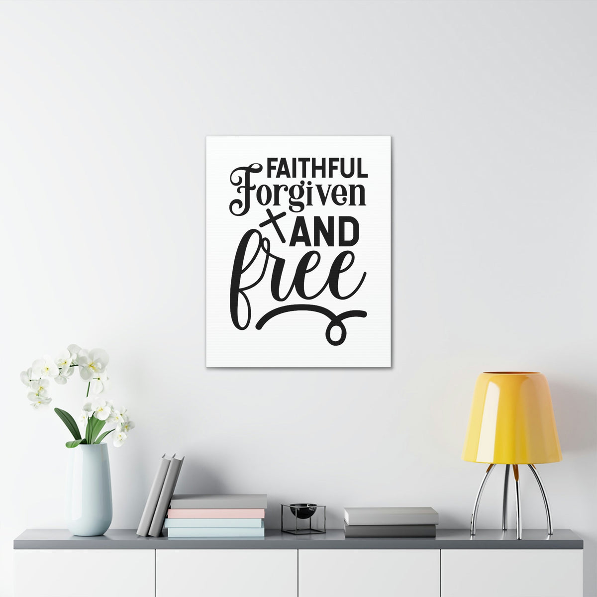Scripture Walls Faithful, Forgiven And Free Mark 11:25 Christian Wall Art Bible Verse Print Ready to Hang Unframed-Express Your Love Gifts