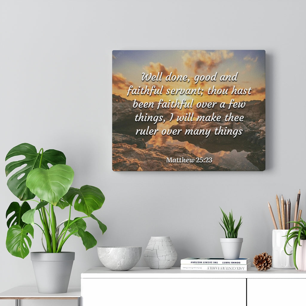 Scripture Walls Faithful Servant Matthew 25:23 Bible Verse Canvas Christian Wall Art Ready to Hang Unframed-Express Your Love Gifts