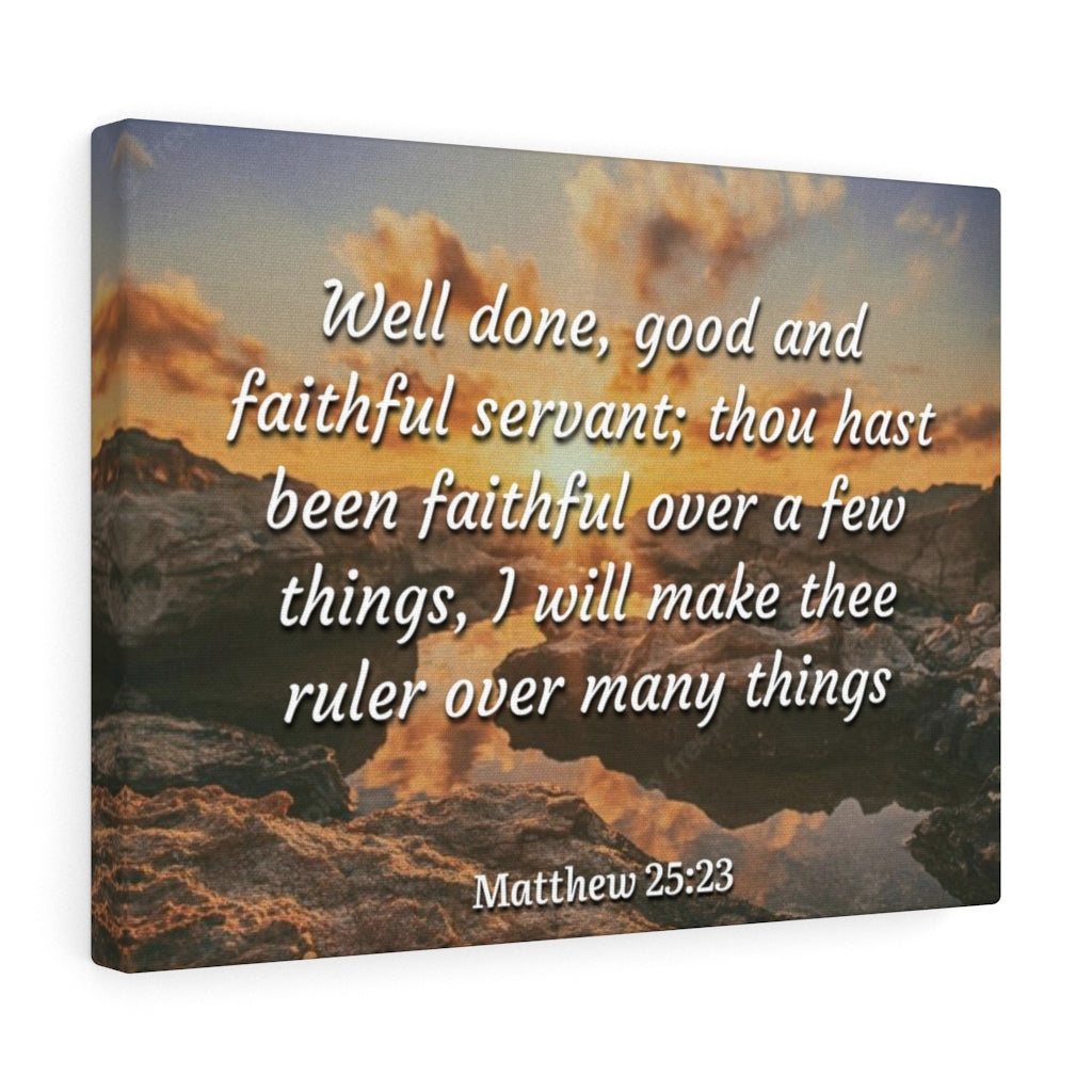 Scripture Walls Faithful Servant Matthew 25:23 Bible Verse Canvas Christian Wall Art Ready to Hang Unframed-Express Your Love Gifts
