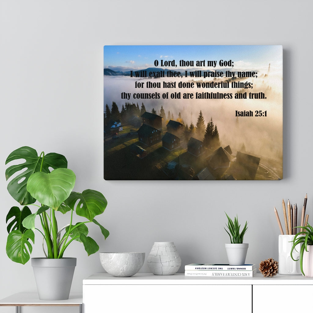 Scripture Walls Faithfullness and Truth Isaiah 25:1 Bible Verse Canvas Christian Wall Art Ready to Hang Unframed-Express Your Love Gifts