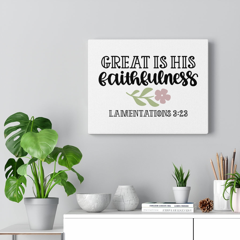 Scripture Walls Faithfulness Lamentations 3:23 Bible Verse Canvas Christian Wall Art Ready to Hang Unframed-Express Your Love Gifts