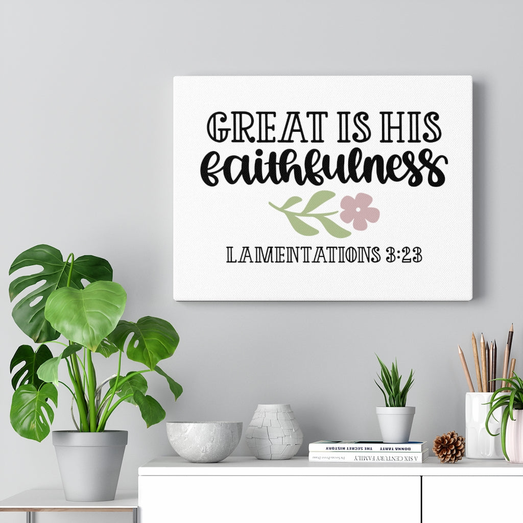 Scripture Walls Faithfulness Lamentations 3:23 Bible Verse Canvas Christian Wall Art Ready to Hang Unframed-Express Your Love Gifts