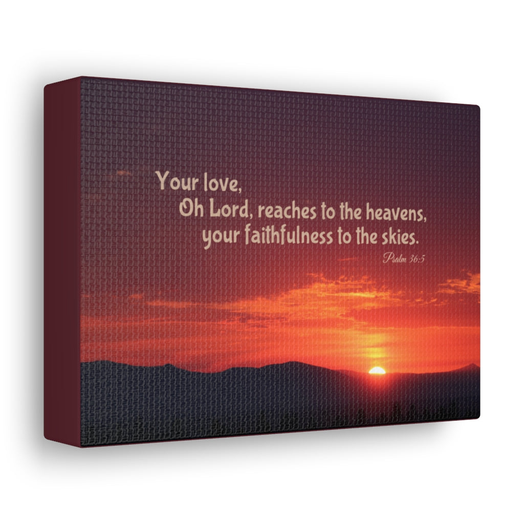 Scripture Walls Faithfulness To The Skies Psalm 36:5 Bible Verse Canvas Christian Wall Art Ready to Hang Unframed-Express Your Love Gifts