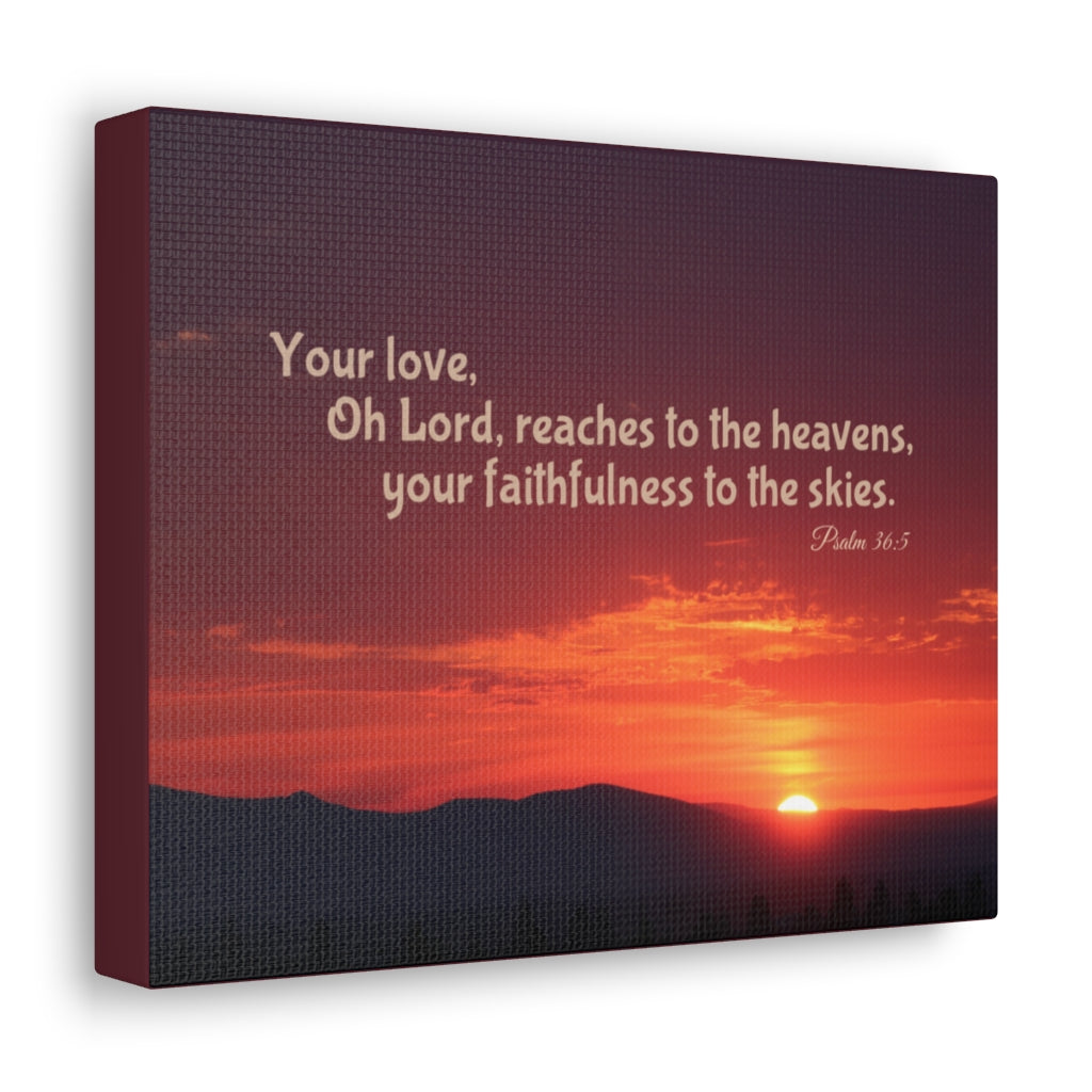 Scripture Walls Faithfulness To The Skies Psalm 36:5 Bible Verse Canvas Christian Wall Art Ready to Hang Unframed-Express Your Love Gifts