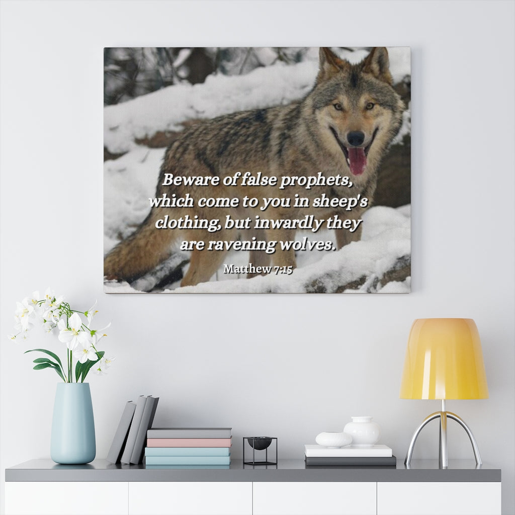 Scripture Walls False Prophets Matthew 7:15 Bible Verse Canvas Christian Wall Art Ready to Hang Unframed-Express Your Love Gifts