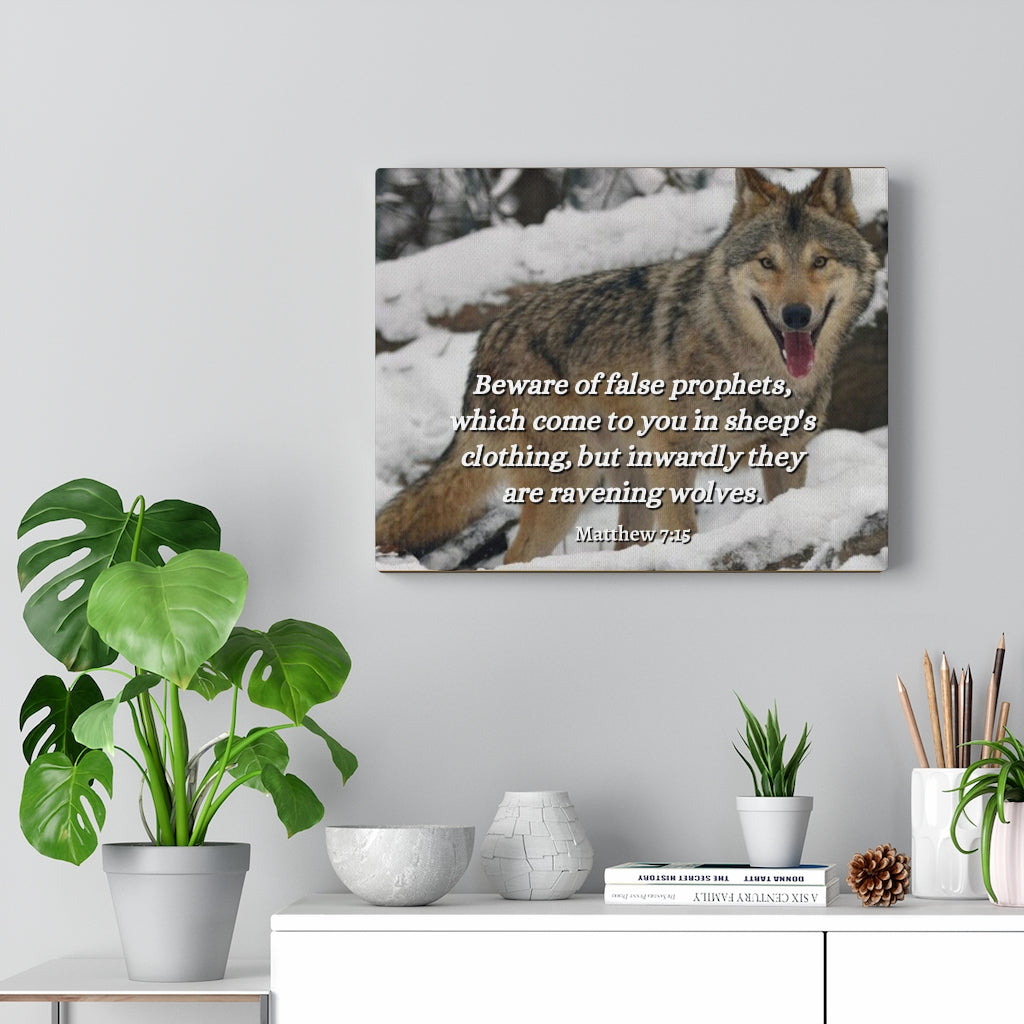 Scripture Walls False Prophets Matthew 7:15 Bible Verse Canvas Christian Wall Art Ready to Hang Unframed-Express Your Love Gifts
