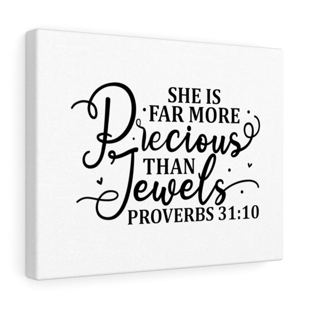 Scripture Walls Far More Precious Proverbs 31:10 Bible Verse Canvas Christian Wall Art Ready to Hang Unframed-Express Your Love Gifts