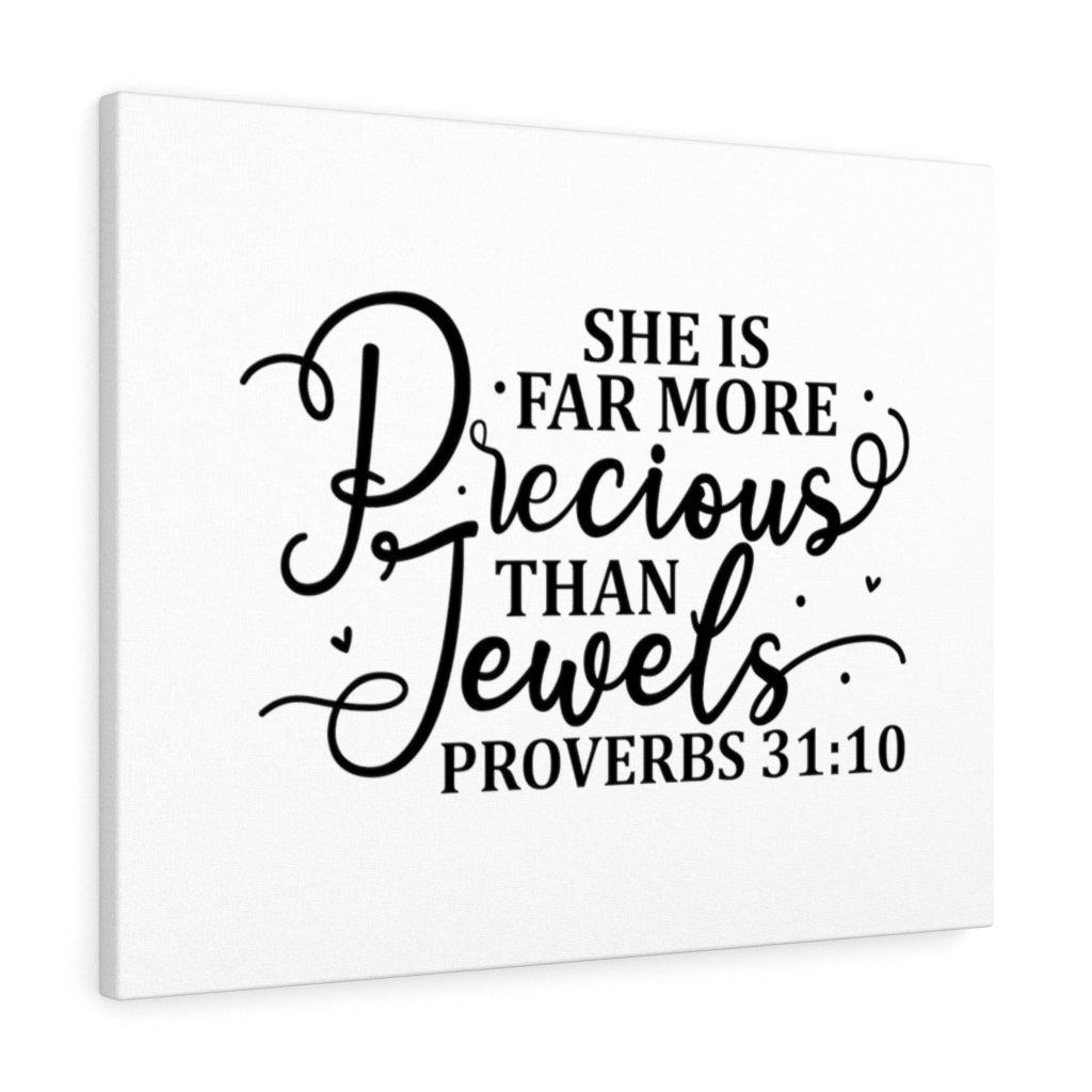 Scripture Walls Far More Precious Proverbs 31:10 Bible Verse Canvas Christian Wall Art Ready to Hang Unframed-Express Your Love Gifts
